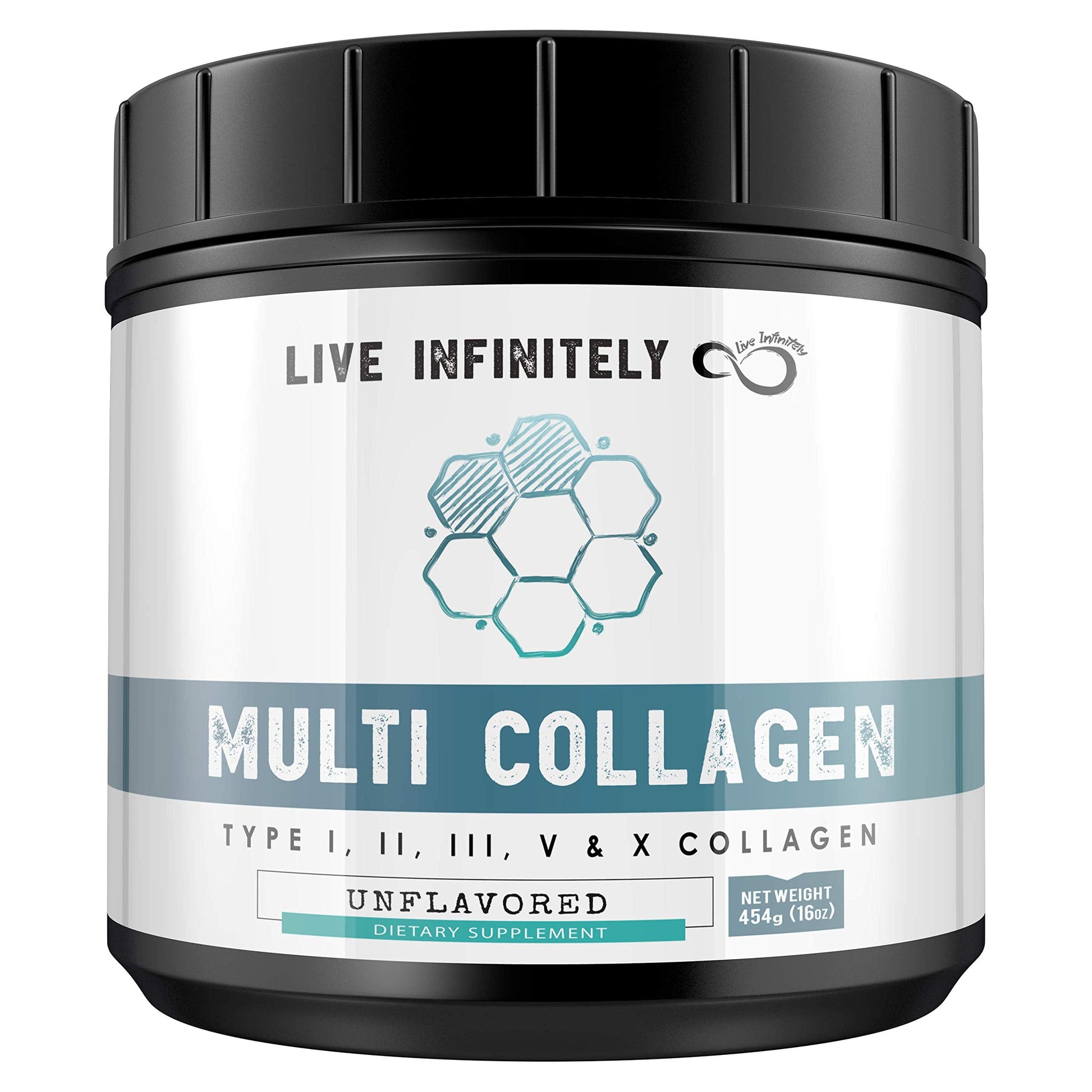 Multi Collagen Peptides Protein Powder Type I, II, III, V, X with Essential Amino Acids Unflavored 16Oz